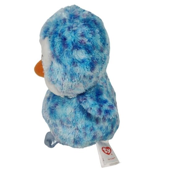 Ty Beanie Boos Ice Cube Blue Penguin Plush Stuffed Animal  2015 Glitter Eyes - Picture 2 of 8